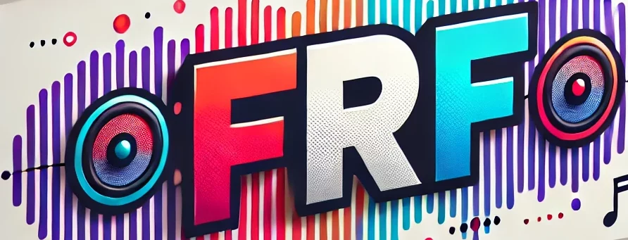 Vibrant logo with the text 'FRF' in bold, colorful fonts with a fun, modern vibe